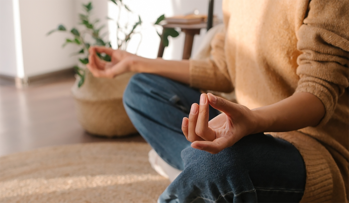 Woman Sitting Meditating Yoga Pose